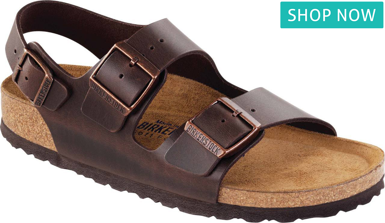 Birkenstock Milano Soft Footbed in Brown Amalfi Leather